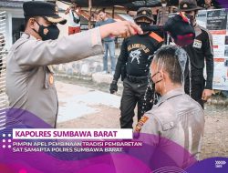 Kapolres Sumbawa Barat AKBP Heru Lakukan Tradisi Pembaretan Bintara Remaja di Desa Mantar
