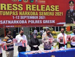 Operasi Tumpas Narkoba Semeru 2021, AKBP Mochamad Nur Azis: 23 Kasus dan 25 Tersangka Berhasil Diungkap Polres Gresik