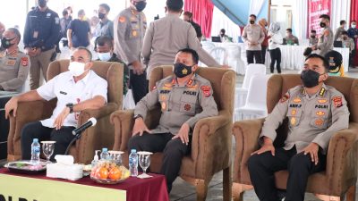 Kapolda Banten Ikuti Vidcon Pimpinan Kapolri Giat Pelaksanaan Vaksinasi Presisi dan Bantuan Sosial Alumni Akpol 97