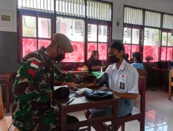 Vaksinasi Covid-19 Satgas Pamrahwan Maluku Batalyon Arhanud 11/WBY