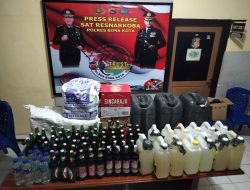 Beragam Kriminal Akibat Miras, Sat Narkoba Polres Bima Kota Razia Miras
