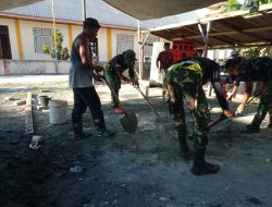 Satgas Pamrahwan Yonif Raider Khusus 732/Banau Kerja Bakti