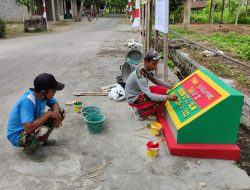 Pengecatan Prasasti TMMD Kodim 0732/Sleman Di Mulai