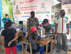 Bantu Pemerataan Vaksinasi, Satgas Pamtas Yonif Mekanis 643/Wns Bantu Vaksinasi Covid-19 Sampai Pelosok Perbatasan