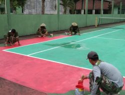 Peduli Kesehatan Anggota Kodim 0732/Sleman Perbaiki Sarana Olah Raga