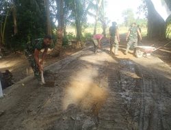 Tidak Kenal Libur, Satgas TMMD Terus Rampungkan Sasaran Fisik