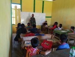 Ajarkan Bahasa Indonesia, Satgas Yonif 144/JY Tanamkan Nilai Patriot