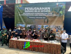 Kanwil DJBC Musnahkan BMN dan BTD Serentak di Wilayah Sumbagtim