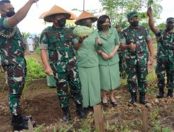 Kasad Panen Sayur dan Buah di Green Kodam Kasuari