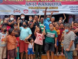 Unit II Sat Narkoba Polrestabes Medan Berbagi Kasih di Posko Kampung Tangguh Anti Narkoba
