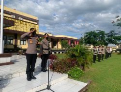 Kapolres Lotara Pimpin Apel Serpas Pengamanan Pilkades Serentak 2021