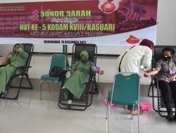 Jelang HUT Ke-5, Kodam XVIII/Kasuari Lakukan Aksi Bakti Sosial, Gelar Donor Darah