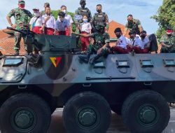 Korem 061/Sk Launching Vaksinasi Anak Umur 6-11 Tahun Dimerahkan Keliling Naik Panser Anoa Sekitar Kota Bogor