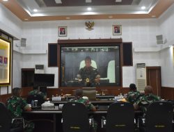 Pangdam ll/Sriwijaya Bersama Panglima TNI Rakor Verefikasi Data PPKM Dan Vaksinasi Secara Virtual