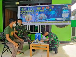 Bantu Percepatan Vaksin Satgas Yonif RK 732/Banau Gelar Vaksinasi Covid 19