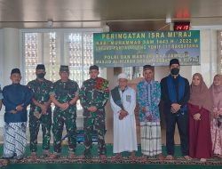 Satgas Pamtas RI-PNG Yonif 711/Raksatama Ramaikan Peringatan Isra Mi’raj Di Masjid Al-Hijrah Perbatasan RI-PNG Skouw