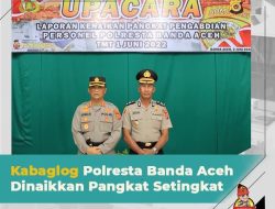 Kepala Bagian Logistik (Kabaglog) Polresta Banda Aceh AKP Lukman Diberikan Kenaikan Pangkat