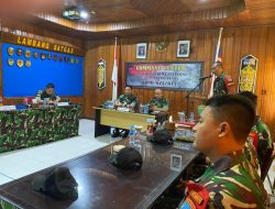 Satgas Pamtas RI-Malaysia Yonif 645/Gty Menerima Kunjungan Kerja Tim Pengumpul Data Staf Ahli Panglima TNI Bidang Hubungan Internasional