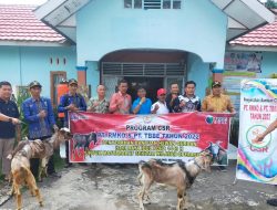 Sambut Hari Raya Idul Adha 1443 H, PT RMKO Grup Serahkan 7 Ekor Kambing Untuk 7 Desa di Kecamatan Gunung Megang