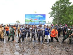 Hari Mangrove Sedunia TNI AL Wilayah Sorong Tanam 3.000 Bibit Mangrove