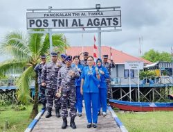 Kunker Danlanal Timika di Pos TNI AL Agats dan Kota Lumpur