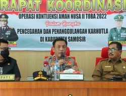Cegah Karhutla Terulang di Samosir, Kapolda Sumut Pimpin Rakor Operasi Kontijensi Aman Nusa II Toba 2022