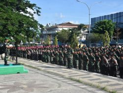 Danrem 181/PVT Pimpin Apel Gelar Pasukan TNI-Polri Dan Forkopimda Kota Dan Kabupaten Sorong