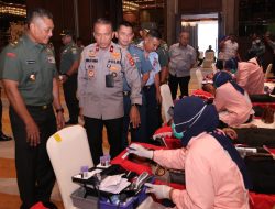Wakapolda Hadiri Baksos Donor Darah Sambut HUT TNI Ke-77
