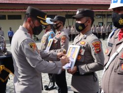 Kapolres Lampung Selatan Melaksanakan Upacara Pemberhentian Tidak Dengan Hormat Personel Polres Lampung Selatan