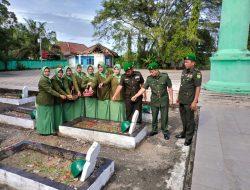 Komandan Kodim 0404/Muara Enim Pimpin Upacara Ziarah Nasional Dalam Rangka Peringatan Hari Juang TNI AD Ke-77 Tahun 2022