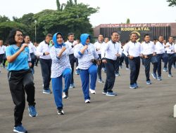 Sambut HUT Ke-60, Kowal Wilayah Surabaya Olahraga Bersama Di Kodiklatal