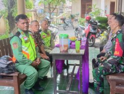 Wujud Sinergitas Babinsa Komsos Dengan Linmas Kelurahan Serengan