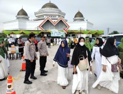 Kegiatan Zikir Akbar di Masjid Agung An Nur Dalam Hut Ke-19 Kapubaten Ogan Ilir Polsek Indralaya Lakukan Pengamanan