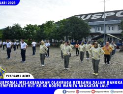 Puspomal Melaksanakan Olahraga Bersama Dalam Rangka Memperingati HUT Ke-60 Korps Wanita Angkatan Laut 