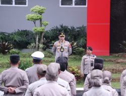 Wakapolda Sumsel Pimpin Apel Pagi Ajak Para Personil Untuk Tindak Lanjuti Sosialisasi Masalah Banpol