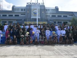 Danrem 181/PVT Menghadiri Upacara Pengukuhan KRI Teluk Wondama 527 Oleh Panglima TNI