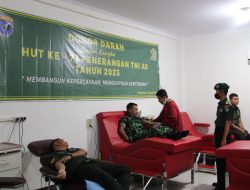 Luar Bias TNI Sambut HUT Penerangan TNI AD ke-72, Pendam XII/Tpr Gelar Bakti Sosial Donor Darah