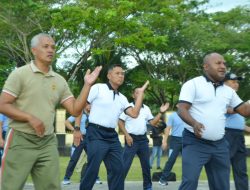 Jaga Solidaritas, TNI-POLRI Wilayah Biak Gelar Olahraga Bersama