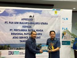 PT Pertamina Patra Niaga Regional Papua-Maluku Terima Apresiasi Service Excellent dari PT PLN