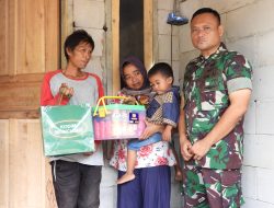 Cermati Perkembangan Salah Satu Anak Asuh Stuntingnya, Dandim 0613/Ciamis Kunjungi Desa Neglasari
