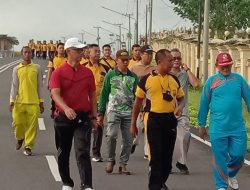 HUT Satuan Pengamanan yg Ke- 42, Polres Pali Gelar Kegiatan Jalan Santai dan Senam Pagi Bersama Anggota Satpam