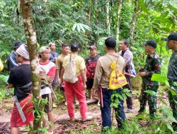 Satgas Pamtas Yonif 645/Gty Bersama Warga Karya Bakti Pembersihan Lahan Adat di Perbatasan
