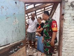 Gerak Cepat, Babinsa Cek Lokasi Rumah Ambruk