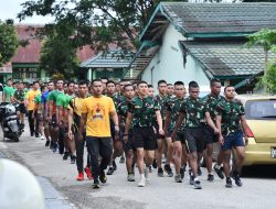 Jaga Kesehatan dan Kebugaran Tubuh Korem 143/HO Gelar Senam SKJ dan Jalan Santai