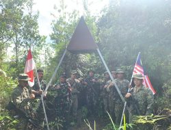 Pos Gabma Nanga Badau Satgas Pamtas RI-Malaysia Yonarmed 19/105 Trk Bogani Laksanakan Patroli Patok Bersama TDM