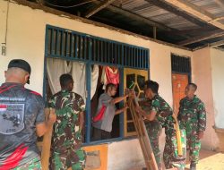 TNI Perbaiki Rumah Rusak di Maybrat