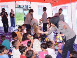 Pasca Gempa di Jayapura, Polda Papua Berikan Bantuan Trauma Healing bagi Pengungsi