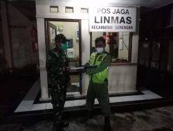 Rutinitas Piket Koramil 03/Serengan Patroli Malam Bersama Linmas