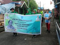 Persit Koramil Agats Ikuti Jalan Santai Peringati HUT Kartini Ke-144 di Kab Asmat