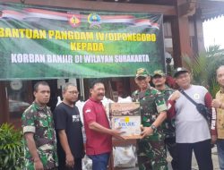 Peduli Bencana, Kodam IV/Diponegoro Berikan Bantuan Kepada Korban Banjir di Wilayah Surakarta